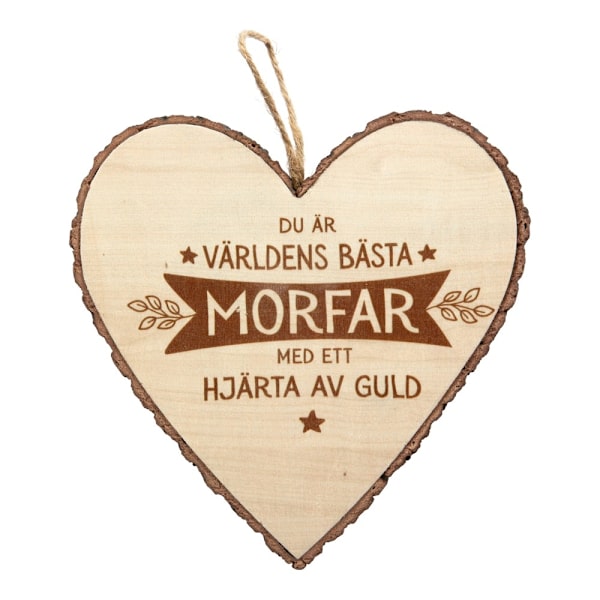 Hjärta Trä Morfar wooden heart Tree