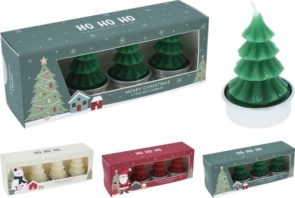 Ljus Värmeljus Gran Röd 4-pack Red