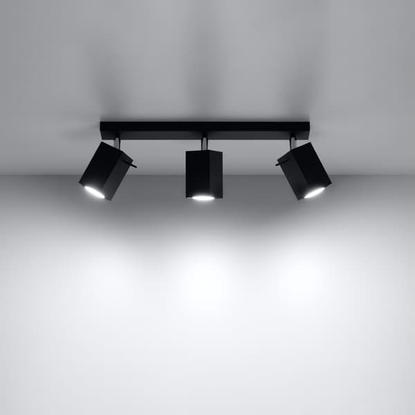 Taklampa MERIDA 3 svart Black