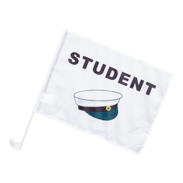 Flagg Bil Student Bilflagg White