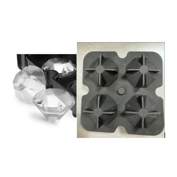 Iskub 4-fack Diamanter Svart Black