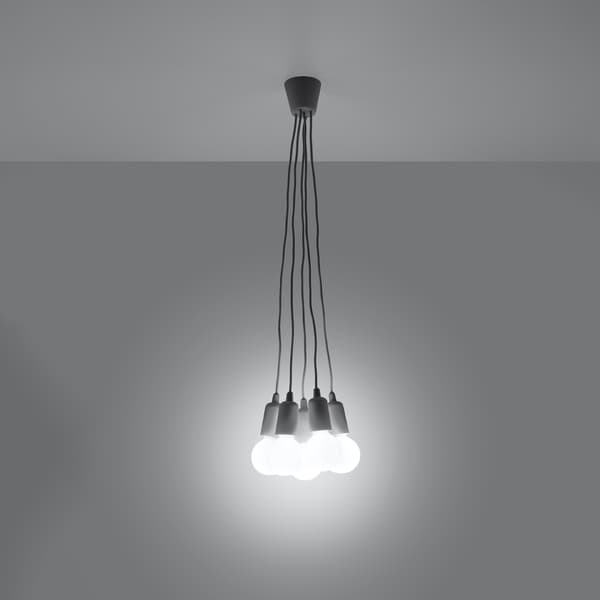 Pendel lampa DIEGO 5 grå Grey