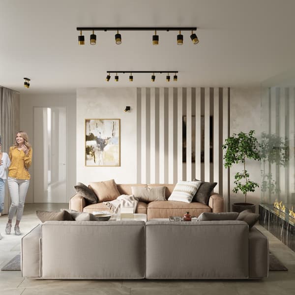 Taklampa NERO 4 svart/guld Black