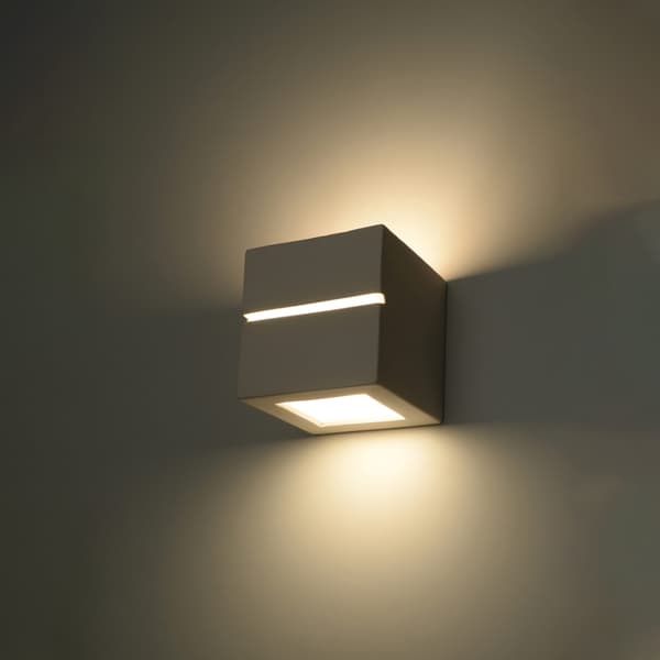 Vägglampa keramik LEO LINE White