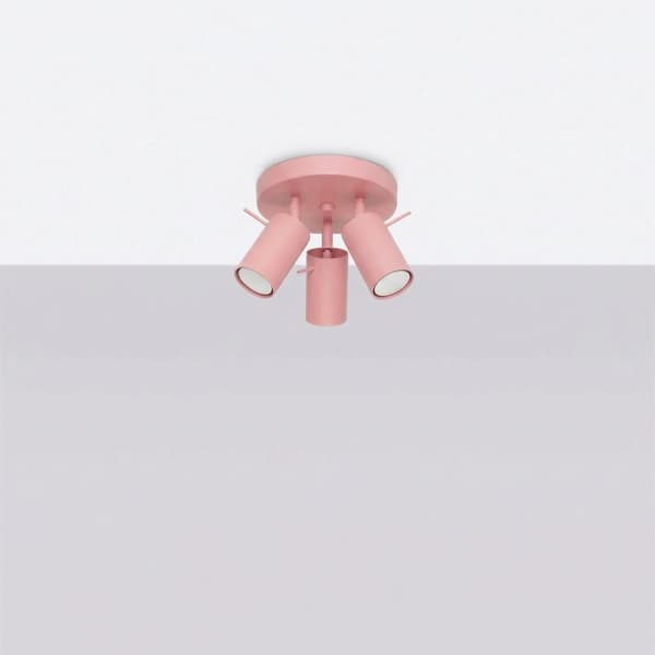 Taklampa RING 3P rosa Pink