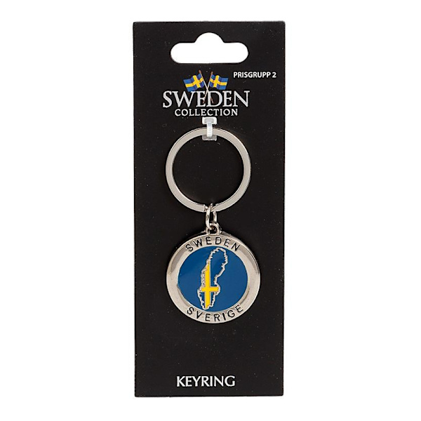 Nyckelring Souvenir Karta Sverige Sweden Multicolor