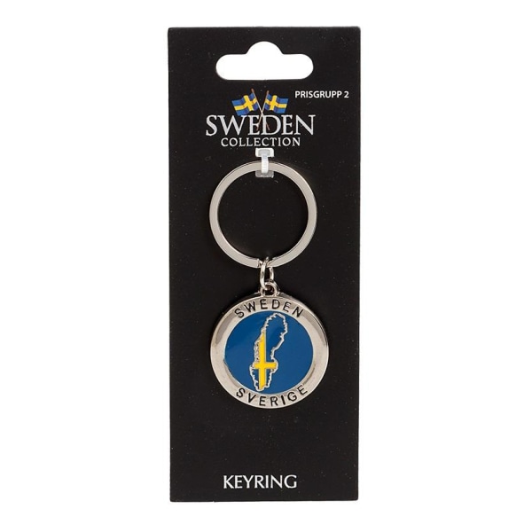 Nyckelring Souvenir Karta Sverige Sweden multifärg