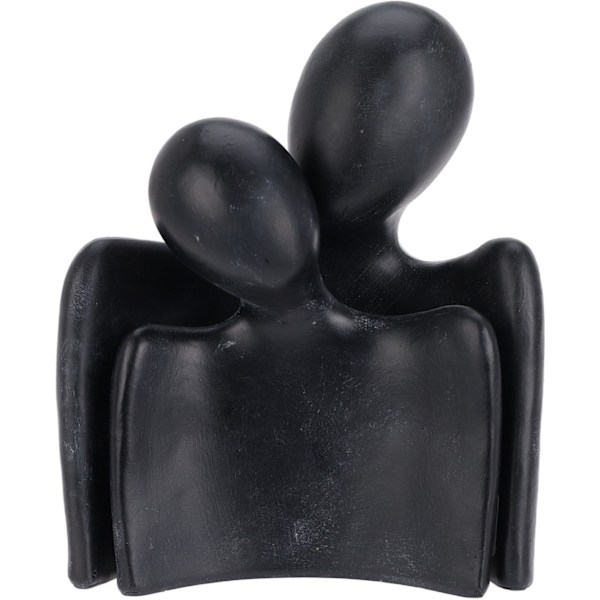 Figur Kram Människor Keramik Grå Svart Beige 17 cm Svart