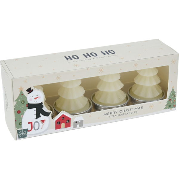 Ljus Värmeljus Gran Röd 4-pack Red