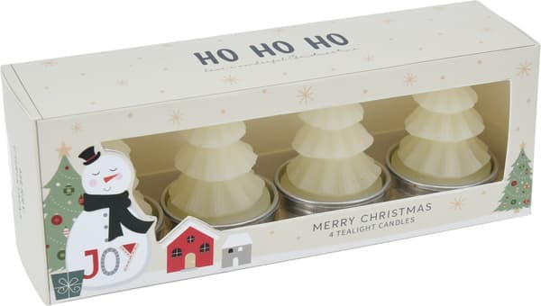 Ljus Värmeljus Gran Röd 4-pack Röd