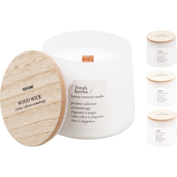 Doftljus Wood Wick Soft Linen 10 cm White Soft Linen
