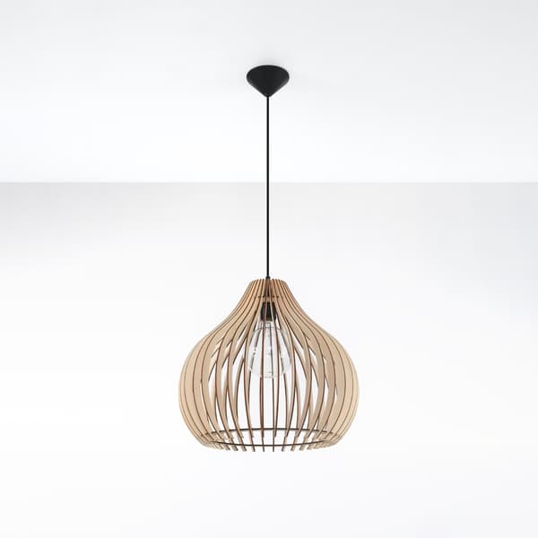 Pendel lampa APRILLA trä Brown