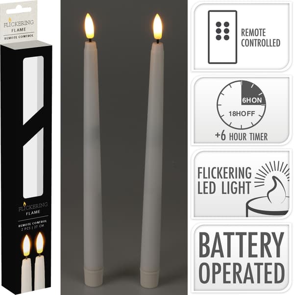 Ljus 2-pack LED Vita 27 cm White