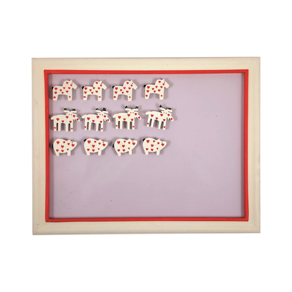 Magnet Jul Trä 3-pack Häst Gris Älg White