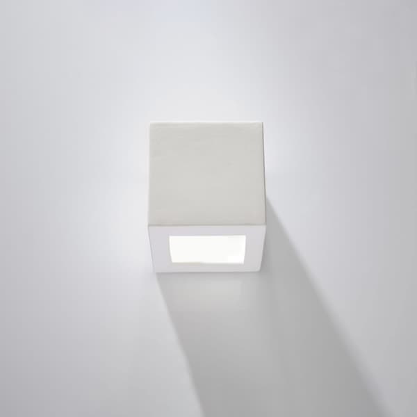 Vägglampa keramik LEO White