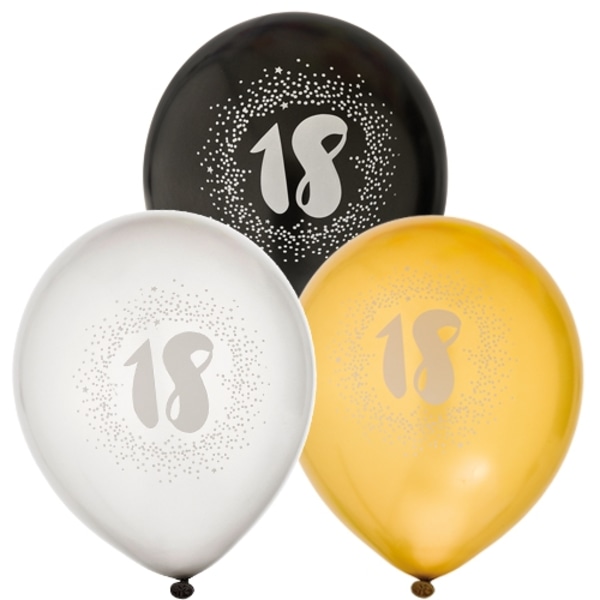 Ballong 18 år 6-pack Latex Multicolor