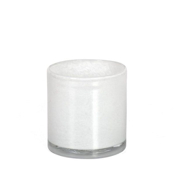 Lysholder Hvit Glass 12x12 cm White