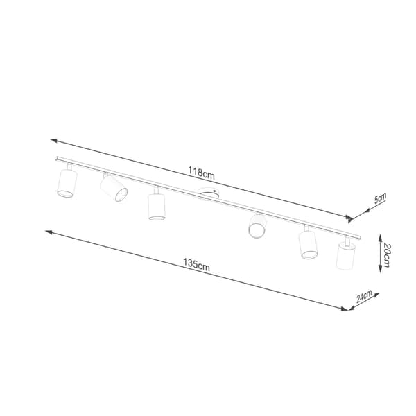 Taklampa LEMMI 6L vit White