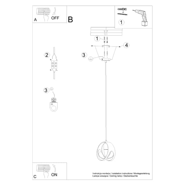 Pendel lampa TULOS 1 vit White