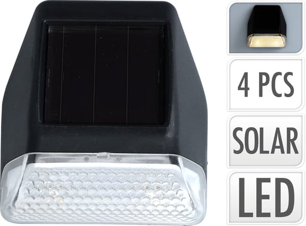 Solcellslampa Klistras 4-pack Svart Svart