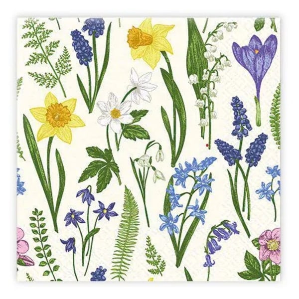 Kaffeservetter Landskapsblomma 25x25cm 20-pack Multicolor
