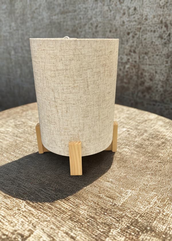 Bordslampa Lampa Trä/Textil 24 cm Beige
