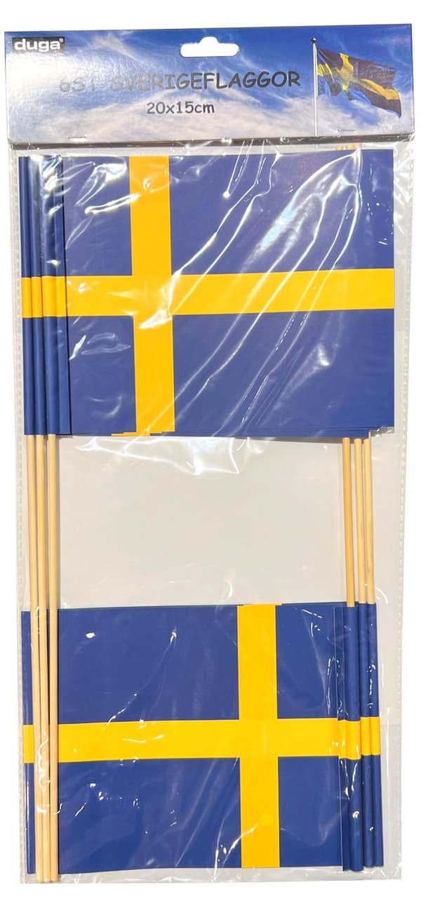 Flagga Sverige 6-pack 15x20 cm multifärg