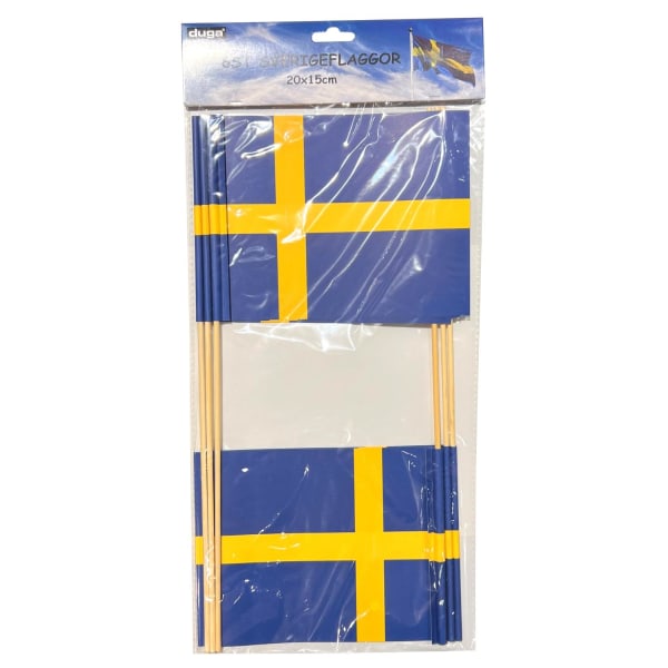 Sveriges flagg 6-pakning 15x20 cm Multicolor