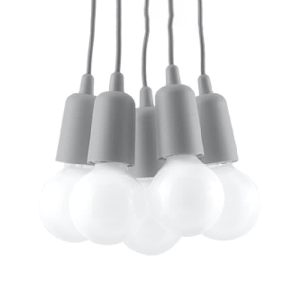 Pendel lampa DIEGO 5 grå grå