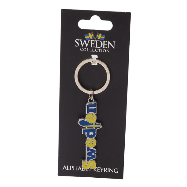 Nyckelring Souvenir Text Sweden multifärg