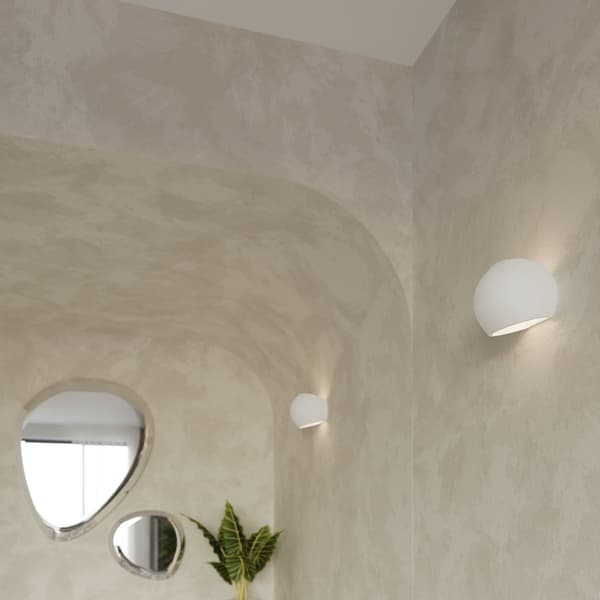 Vägglampa keramisk GLOBE White