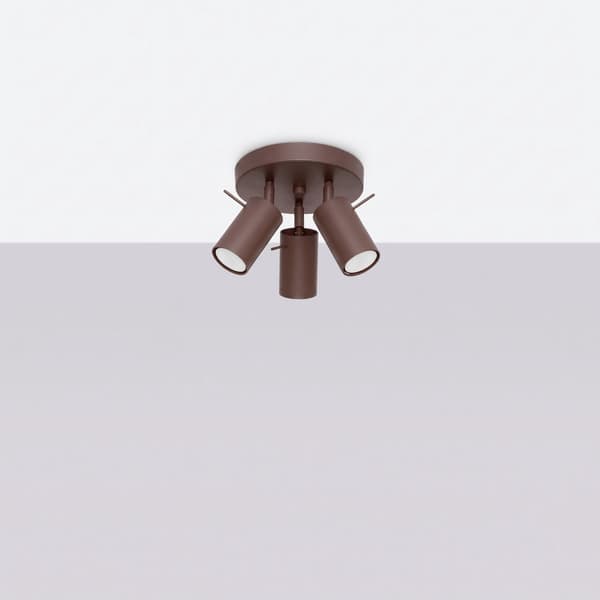 Taklampa RING 3P brun Brown