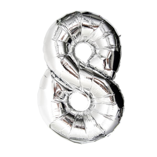 Ballongnummer 75 cm sølv nummer 7 Silver one size