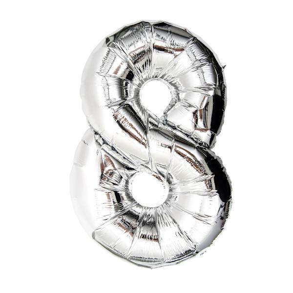 Ballonnumre 75cm sølv Silver one size