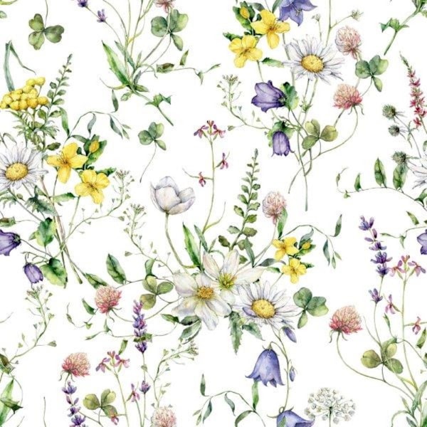 Kaffeservetter Ängsblommor 25x25cm 20-pack Multicolor