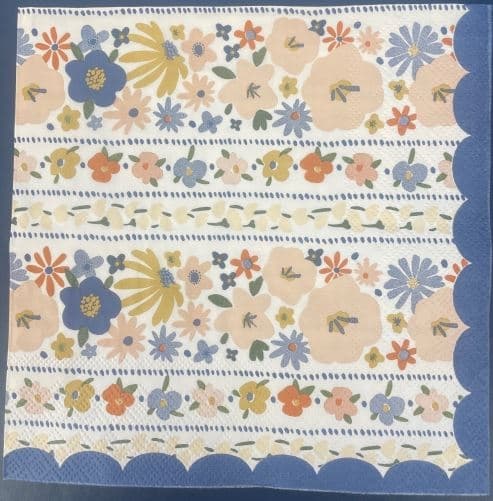 Servetter Blommor Blå 33x33 cm 20-pack multifärg