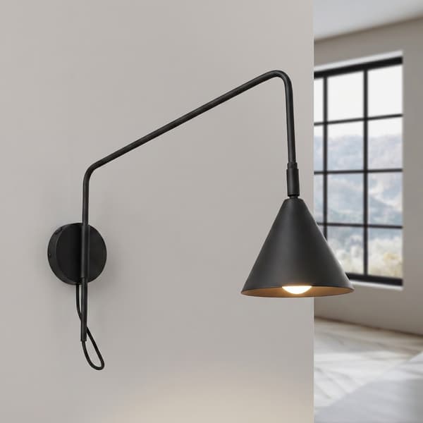 Vägglampa NOX 1 svart med strömbrytare Black