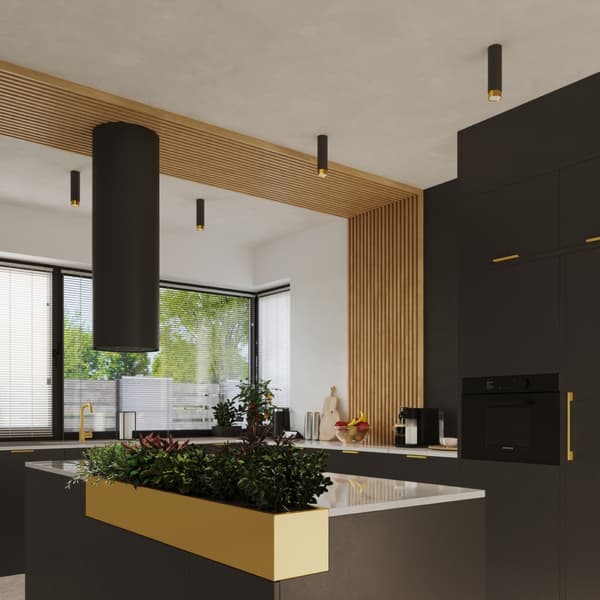 Taklampa NERO 22,5 svart/guld Black