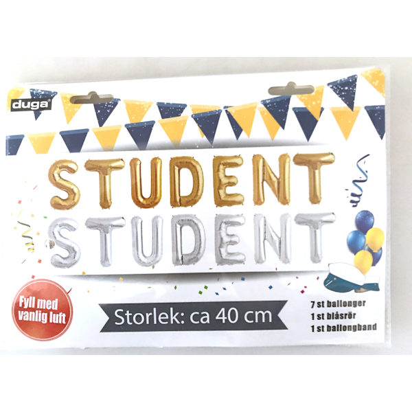 Student Folieballong Silver 40cm Silver