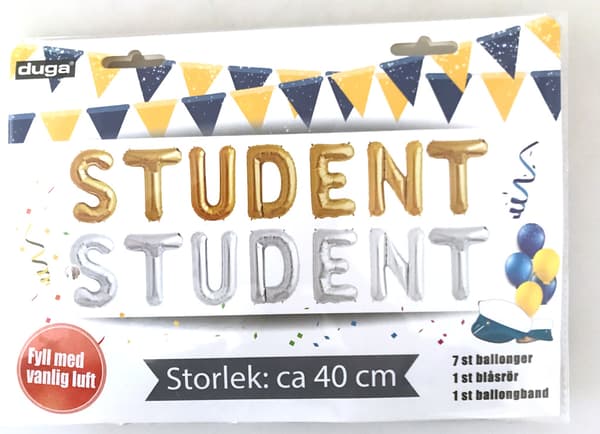 Student Folieballong Sølv 40cm Silver