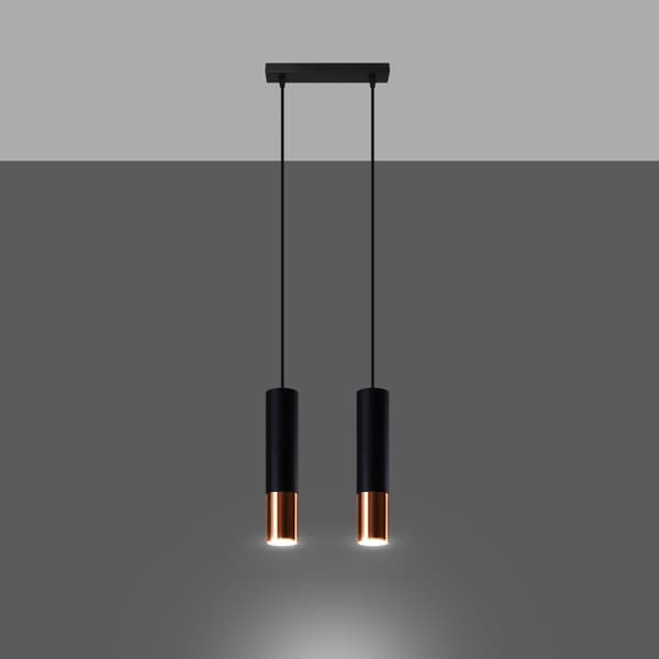 Pendel lampa LOOPEZ 2 svart/koppar Black