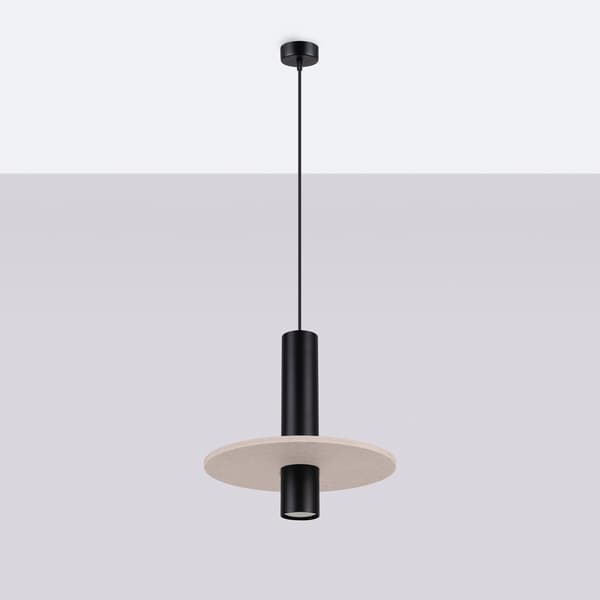 Taklampa PELTA 1 svart/beige Multicolor