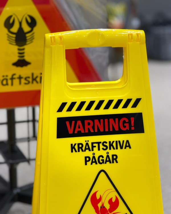 Skylt Kräftskiva Golv 60 cm multifärg