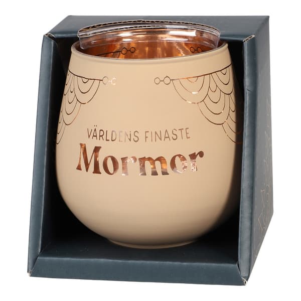 Lykta Mormor Glas Mirror Candle med text Ljuslykta Transparent