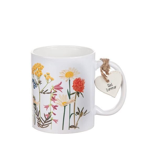 Mugg Sommar Keramik 10 cm Vit