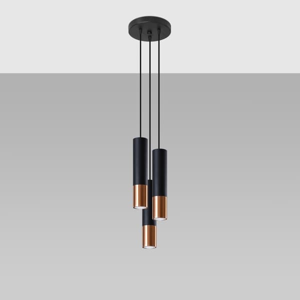 Pendel lampa LOOPEZ 3P svart/koppar Black