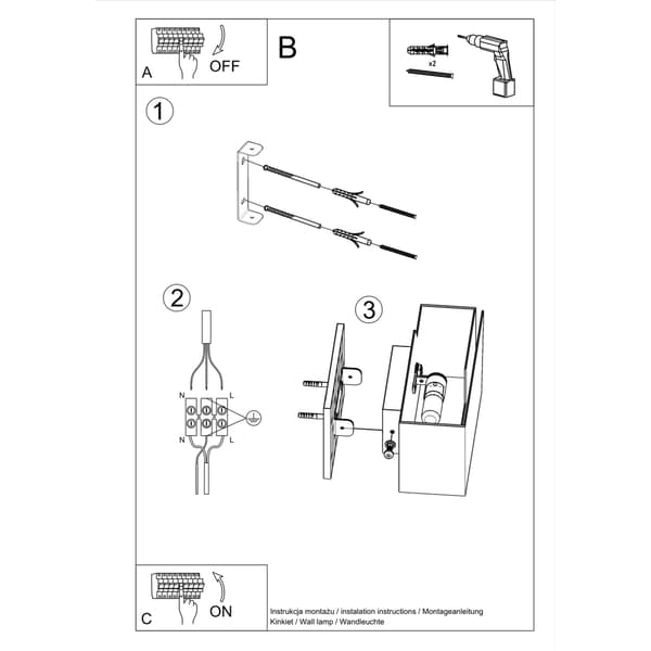 Vägglampa PIEGARE White