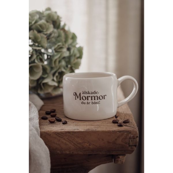 Majas Cottage Mugg Älskade Mormor Beige