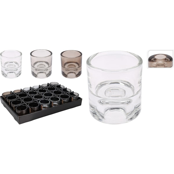 Ljuskopp Vändbar Glas Grå 5x6 cm grå