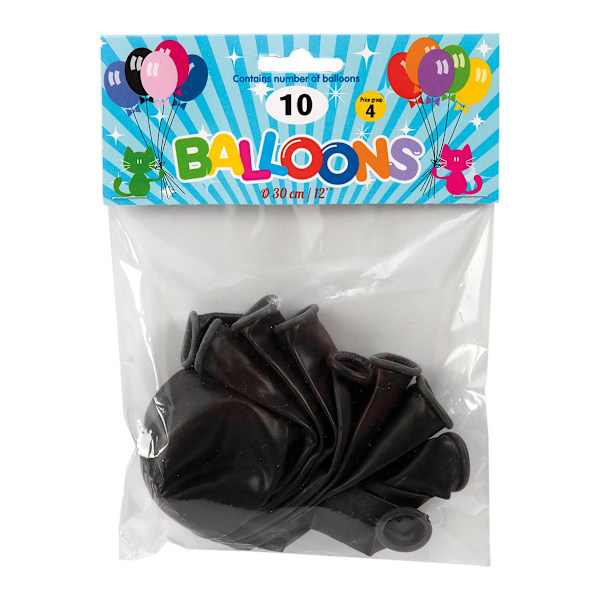 Ballong Svart 10-pack Latex Svart